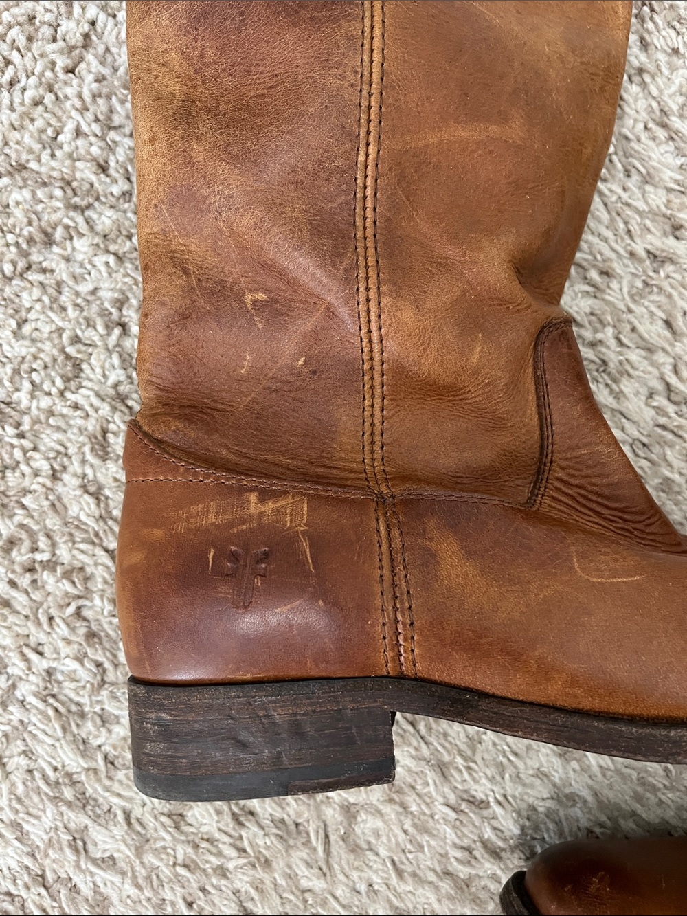 Frye Cara Boots in Cognac Leather - Size 6.5 B - Picture 7 of 16